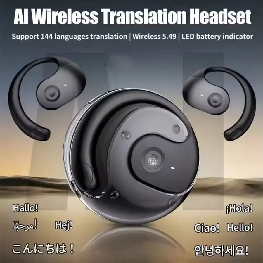 144 Languages Translator Earbuds AI Real Time Translation Earphones Wireless Bluetooth Headphones Translator for Travel Business