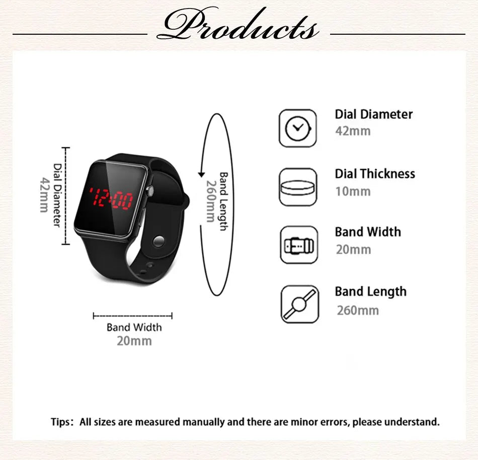 Sports Watch For Women And Men Electronic LED Digital Watch Fashion Casual Simple Silicone Female Watch Electronic Clock
