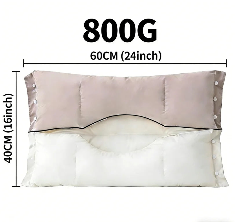 New Premium Cotton Sleeping Pillow Orthopedic Neck Pain Relief Breathable Anti-Mite Hypoallergenic Machine Washable 60×40CM