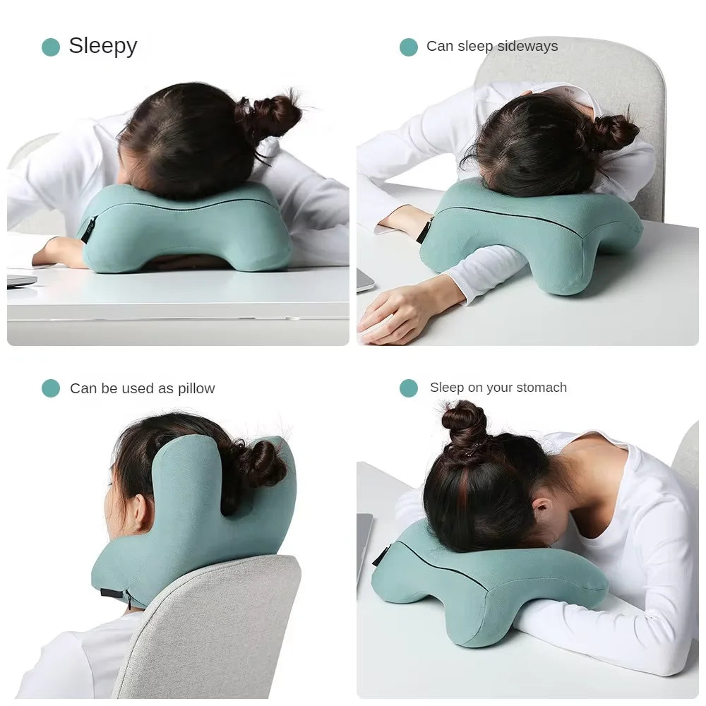 Orthopedic Memory Foam Sleeping Nap Pillow, Support for Student Desk Rest, Lunch Break, Office Travel Headrest