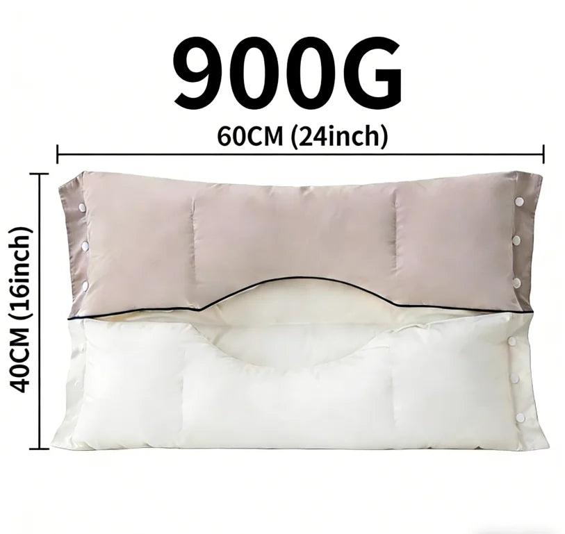New Premium Cotton Sleeping Pillow Orthopedic Neck Pain Relief Breathable Anti-Mite Hypoallergenic Machine Washable 60×40CM
