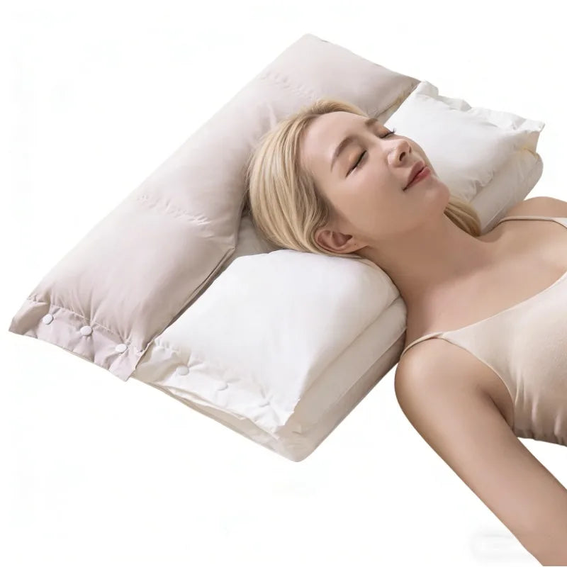 New Premium Cotton Sleeping Pillow Orthopedic Neck Pain Relief Breathable Anti-Mite Hypoallergenic Machine Washable 60×40CM