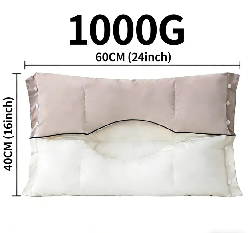 New Premium Cotton Sleeping Pillow Orthopedic Neck Pain Relief Breathable Anti-Mite Hypoallergenic Machine Washable 60×40CM