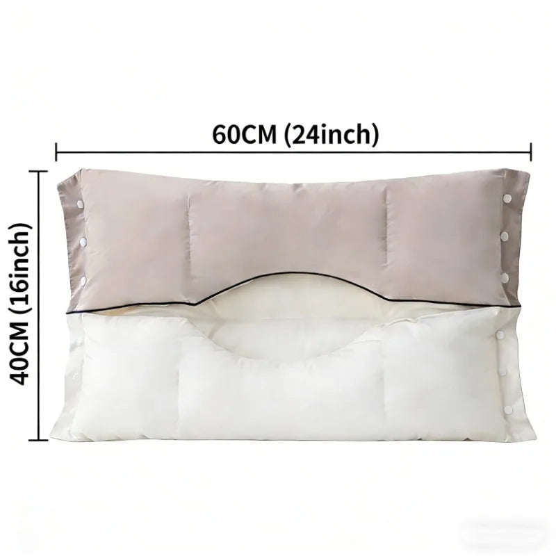 New Premium Cotton Sleeping Pillow Orthopedic Neck Pain Relief Breathable Anti-Mite Hypoallergenic Machine Washable 60×40CM