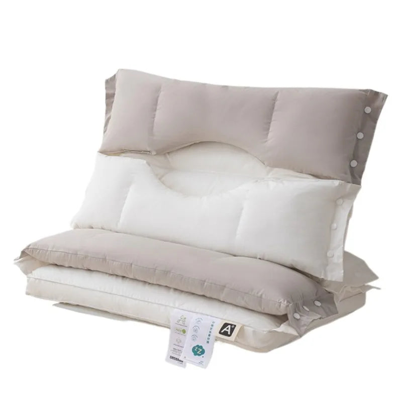 New Premium Cotton Sleeping Pillow Orthopedic Neck Pain Relief Breathable Anti-Mite Hypoallergenic Machine Washable 60×40CM
