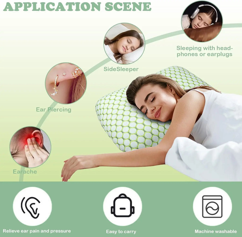Ergonomic Pillow For Side Sleeping Scientifically Contoured For Proper Head Neck Alignment Pressure Free Ear Comfort All Night